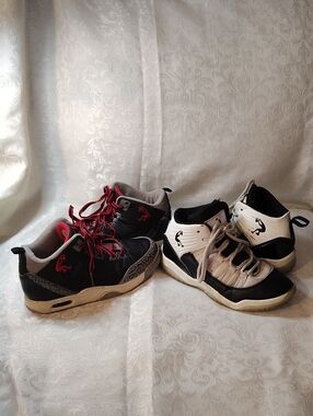 Bundle- Kids Shaq Black/Grey with Red Accents and Shaq Black/White Sneakers